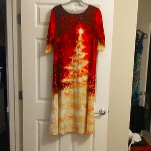 Festive Red and White Christmas Tree Dress